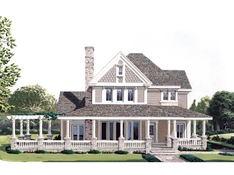 Modern House Plan Front Photo 01 - Jamestown Country Farmhouse 037D-0013 - Search House Plans and More