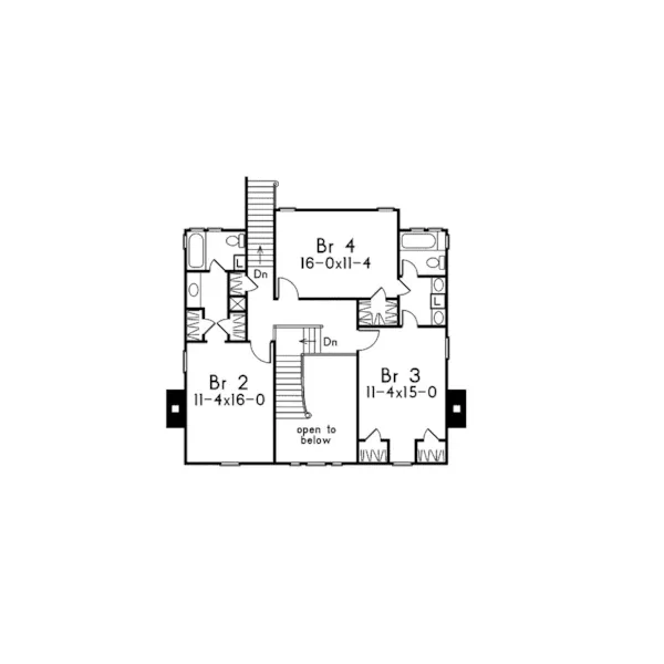 Southern House Plan Second Floor - Kingsland Country Farmhouse 037D-0014 - Search House Plans and More