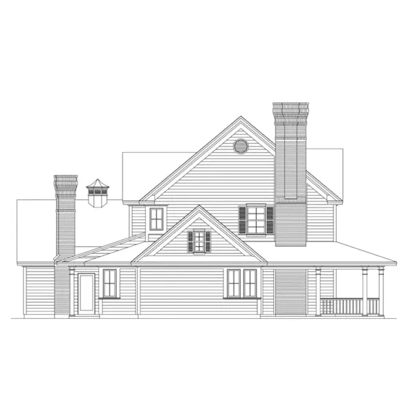 Southern House Plan Left Elevation - Kingsland Country Farmhouse 037D-0014 - Search House Plans and More