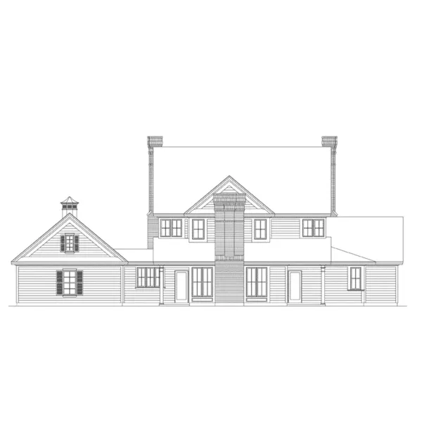 Southern House Plan Rear Elevation - Kingsland Country Farmhouse 037D-0014 - Search House Plans and More