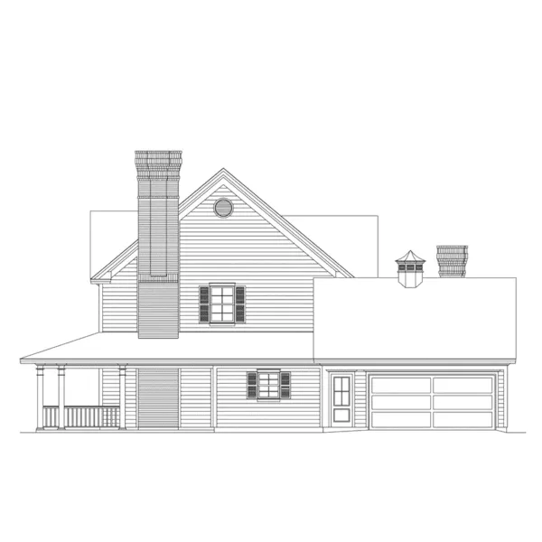 Southern House Plan Right Elevation - Kingsland Country Farmhouse 037D-0014 - Search House Plans and More