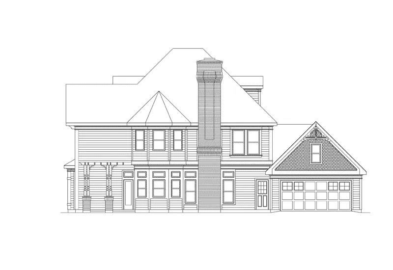 Victorian House Plan Right Elevation - Oakville Country Farmhouse 037D-0015 - Shop House Plans and More