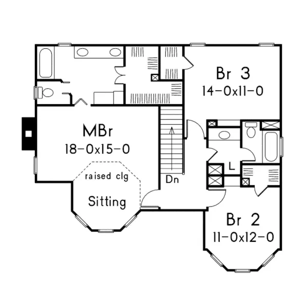 Modern House Plan Second Floor - Wedgegrove Victorian Home 037D-0016 - Shop House Plans and More