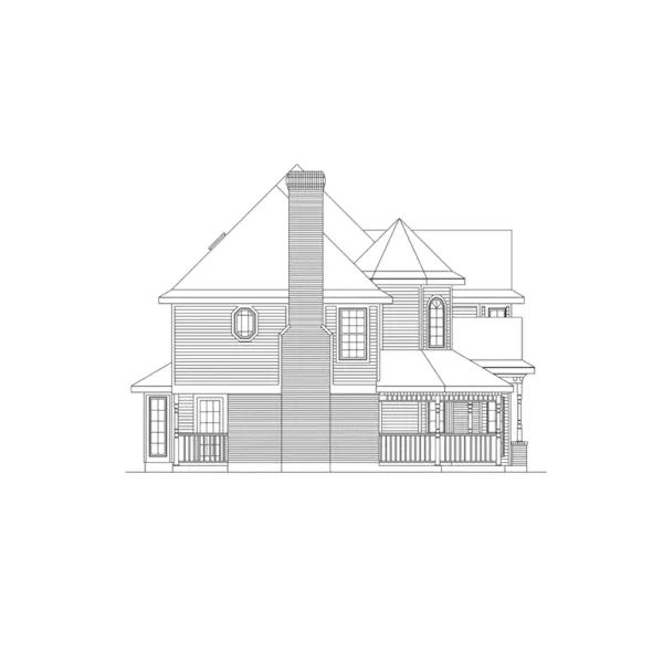 Modern House Plan Left Elevation - Wedgegrove Victorian Home 037D-0016 - Shop House Plans and More