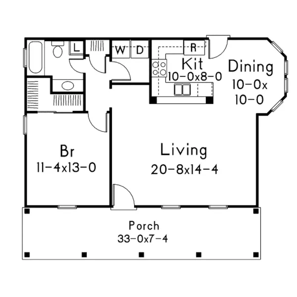 Country House Plan First Floor - Harrison Acadian Ranch Home 037D-0017 - Search House Plans and More