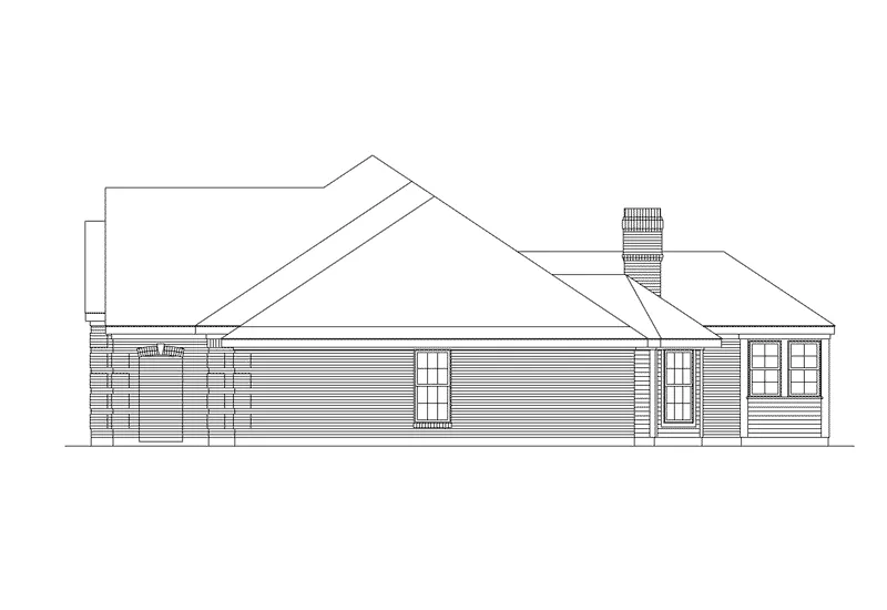 Traditional House Plan Right Elevation - Lindenwood Ranch Home 037D-0020 - Shop House Plans and More