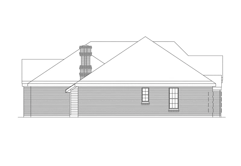 Ranch House Plan Left Elevation - Alexander Ranch Home 037D-0021 - Search House Plans and More