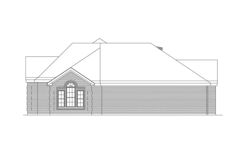 Ranch House Plan Right Elevation - Alexander Ranch Home 037D-0021 - Search House Plans and More