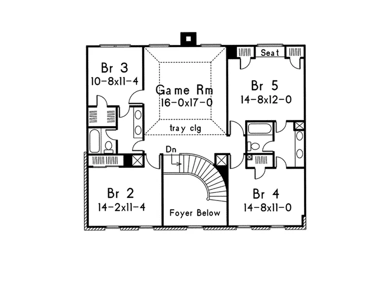 Southern House Plan Second Floor - Portland Southern Home 037D-0023 - Shop House Plans and More