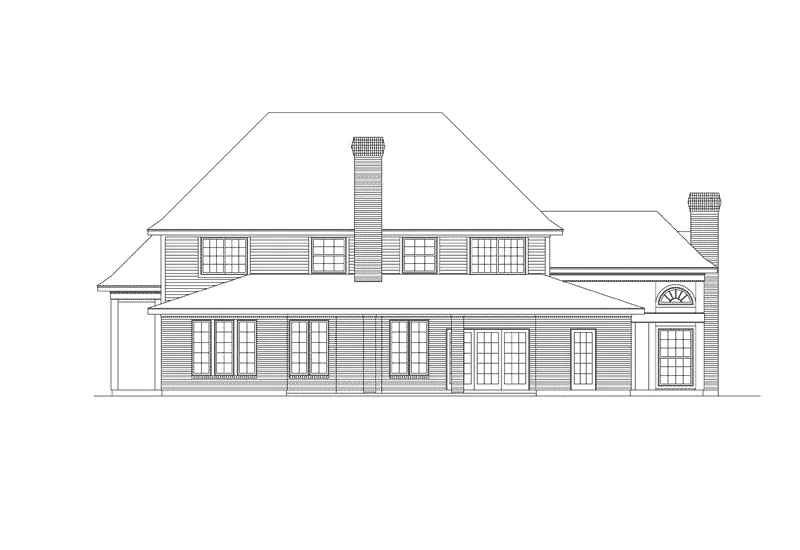 Southern House Plan Rear Elevation - Portland Southern Home 037D-0023 - Shop House Plans and More
