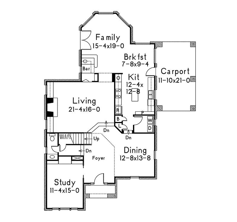 Traditional House Plan First Floor - Bristol European Home 037D-0024 - Search House Plans and More