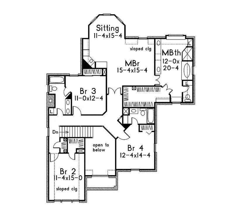 Traditional House Plan Second Floor - Bristol European Home 037D-0024 - Search House Plans and More