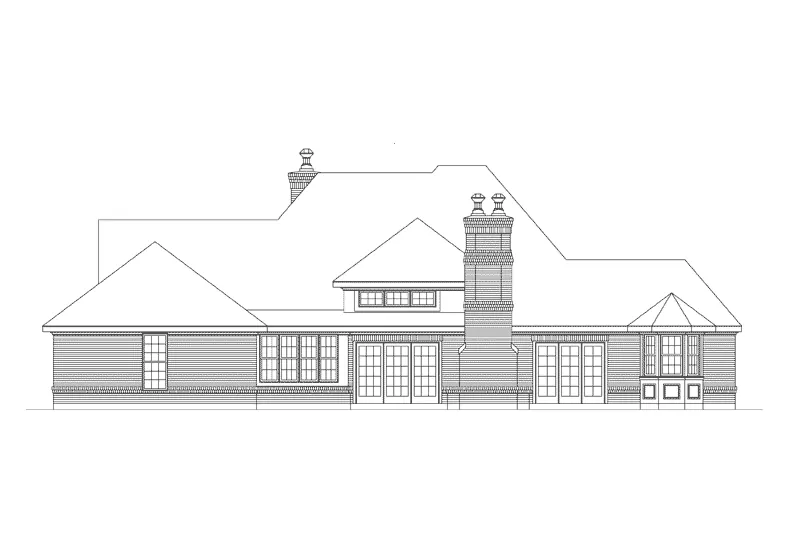 Traditional House Plan Rear Elevation - Aspen Traditional Ranch Home 037D-0025 - Search House Plans and More