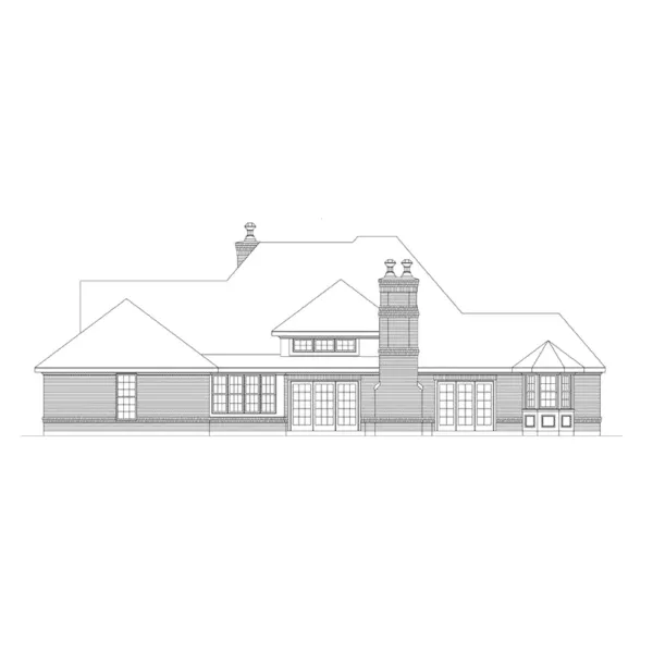 Ranch House Plan Rear Elevation - Aspen Traditional Ranch Home 037D-0025 - Search House Plans and More