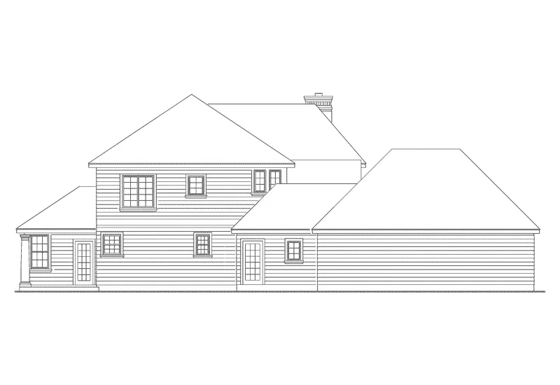 Farmhouse Plan Left Elevation - Newport Farmhouse 037D-0028 - Shop House Plans and More