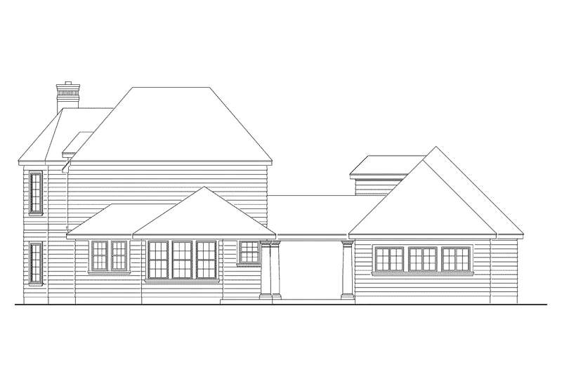 Country House Plan Rear Elevation - Newport Farmhouse 037D-0028 - Shop House Plans and More