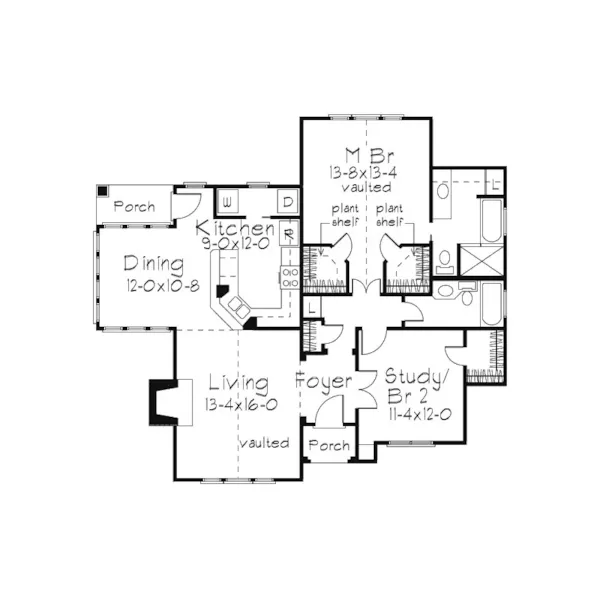 Modern House Plan First Floor - Shrewsbury Ranch Home 037D-0029 - Shop House Plans and More