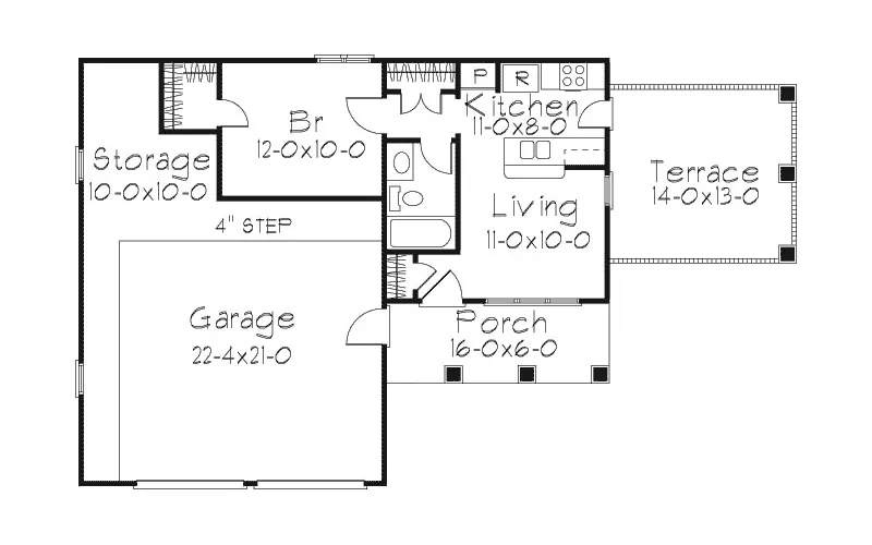 Country House Plan Garage Floor Plan - Shrewsbury Ranch Home 037D-0029 - Shop House Plans and More
