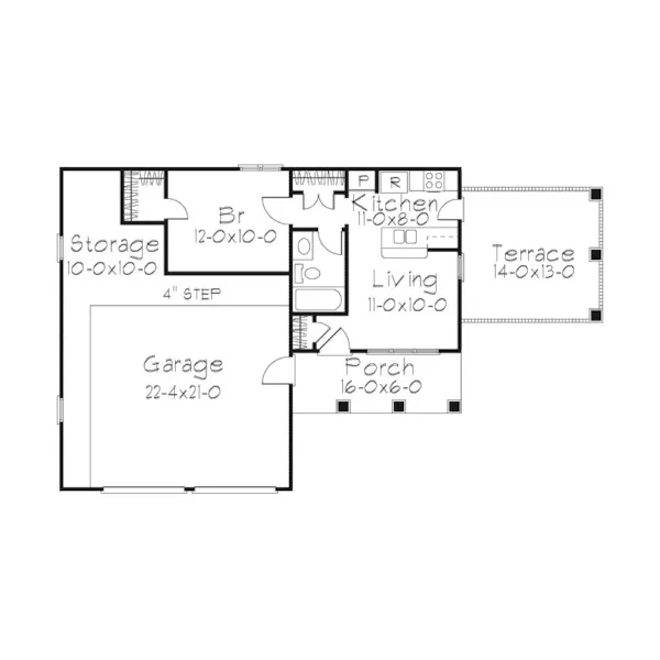 Modern House Plan Garage Floor Plan - Shrewsbury Ranch Home 037D-0029 - Shop House Plans and More