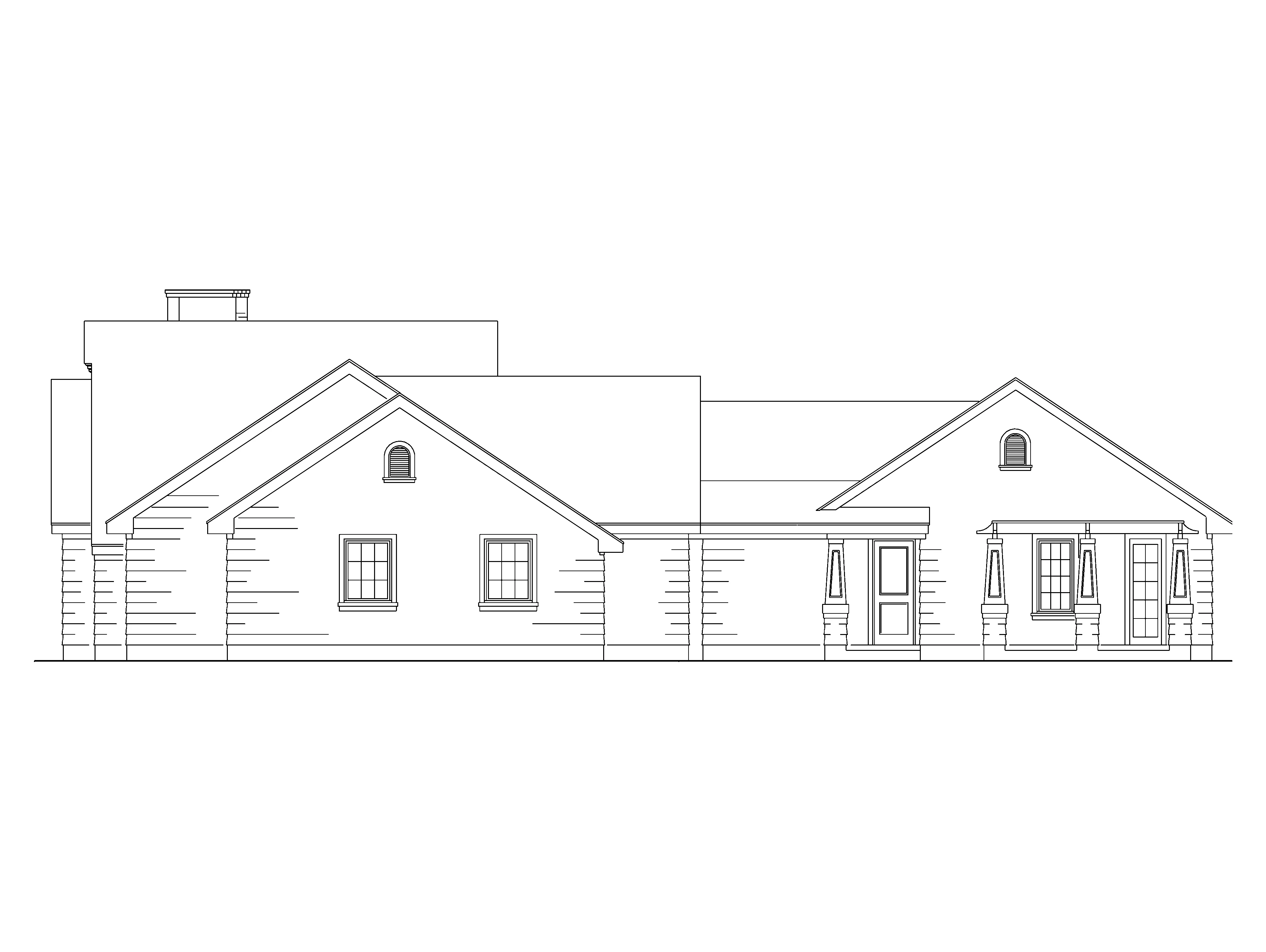 Country House Plan Right Elevation - Shrewsbury Ranch Home 037D-0029 - Shop House Plans and More