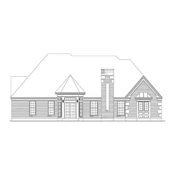 Traditional House Plan Rear Elevation - Ashbury Ranch Home 037D-0030 - Search House Plans and More