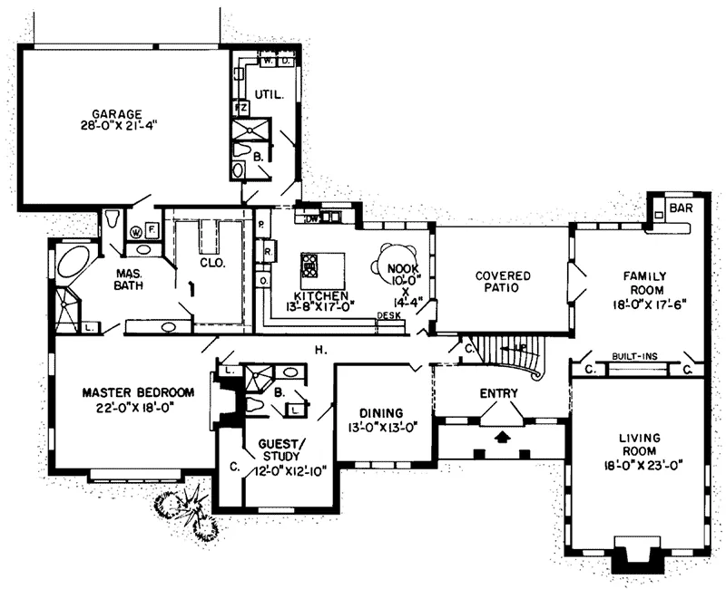 Traditional House Plan First Floor - Morningside Traditional Home 038D-0001 - Shop House Plans and More