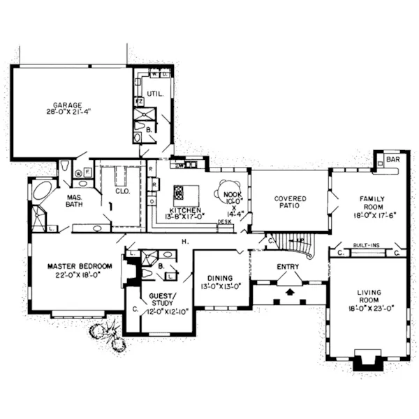 Traditional House Plan First Floor - Morningside Traditional Home 038D-0001 - Shop House Plans and More