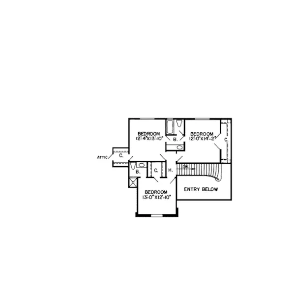 Traditional House Plan Second Floor - Morningside Traditional Home 038D-0001 - Shop House Plans and More