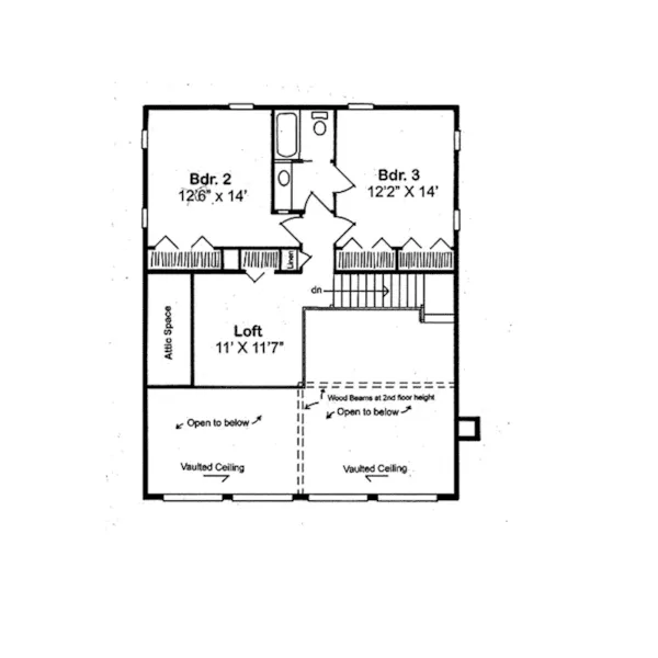 Vacation House Plan Second Floor - Grove Park A-Frame Home 038D-0002 - Search House Plans and More