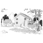 Vacation House Plan Rear Elevation - Grove Park A-Frame Home 038D-0002 - Search House Plans and More