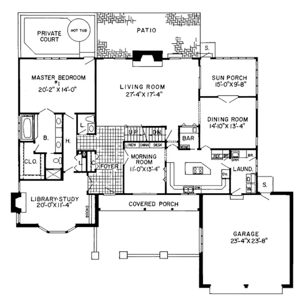 Lake House Plan First Floor - Patricia Hill European Home 038D-0003 - Shop House Plans and More