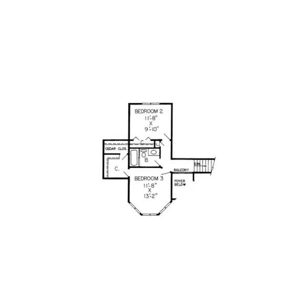 Victorian House Plan Second Floor - Eastview Traditional Home 038D-0004 - Search House Plans and More