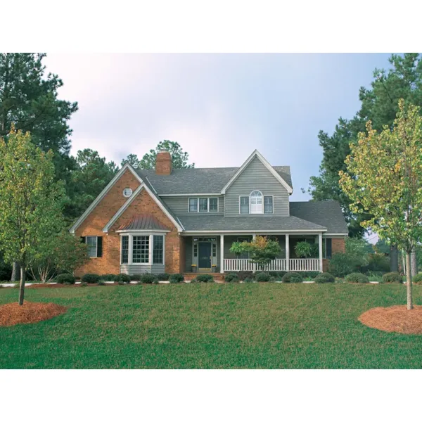 Traditional Country Home With Front Covered Porch