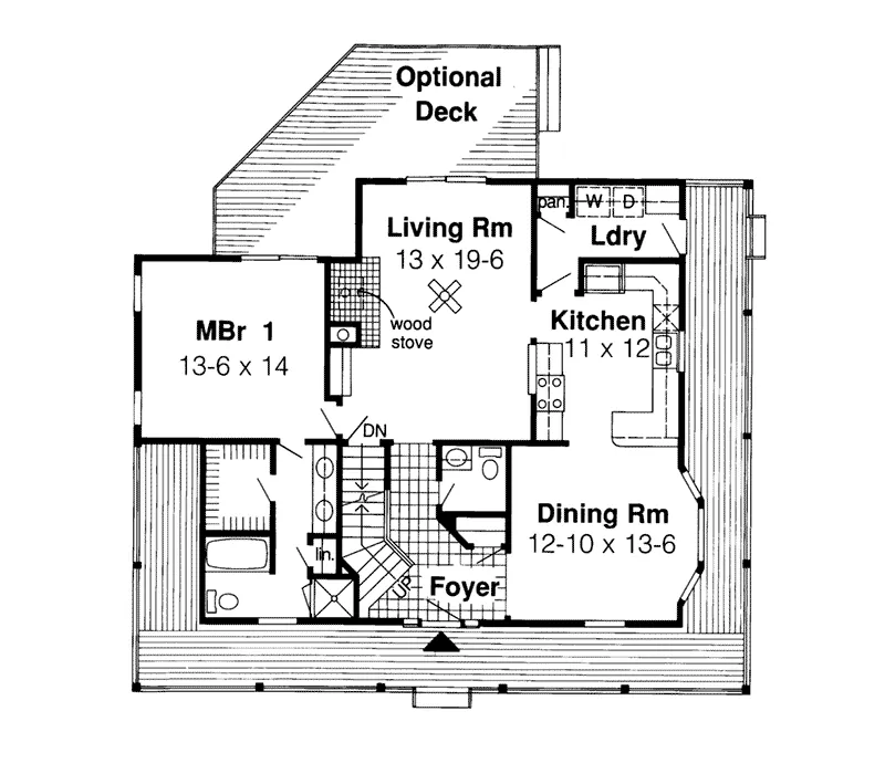 Traditional House Plan First Floor - Naylor Country Farmhouse 038D-0007 - Shop House Plans and More
