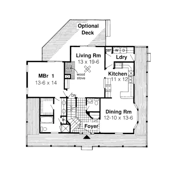 Acadian House Plan First Floor - Naylor Country Farmhouse 038D-0007 - Shop House Plans and More