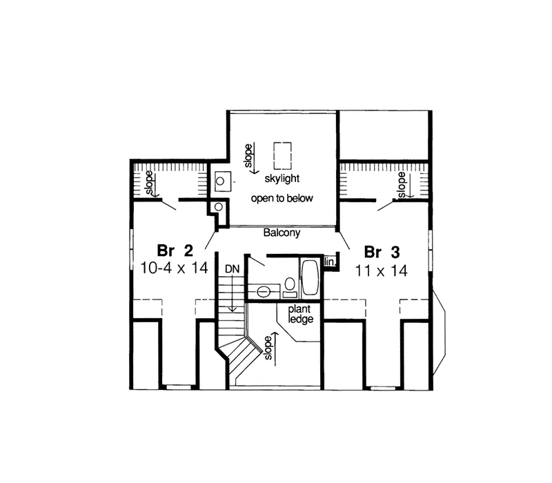 Colonial House Plan Second Floor - Naylor Country Farmhouse 038D-0007 - Shop House Plans and More