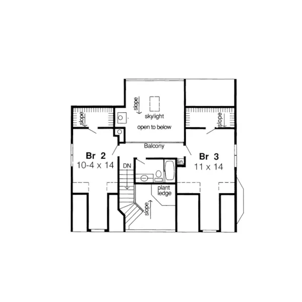 Acadian House Plan Second Floor - Naylor Country Farmhouse 038D-0007 - Shop House Plans and More