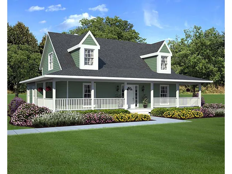 Colonial House Plan Front Photo 01 - Naylor Country Farmhouse 038D-0007 - Shop House Plans and More