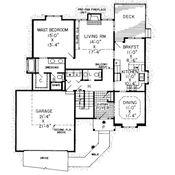 Traditional House Plan First Floor - Biloxi Traditional Home 038D-0010 - Search House Plans and More