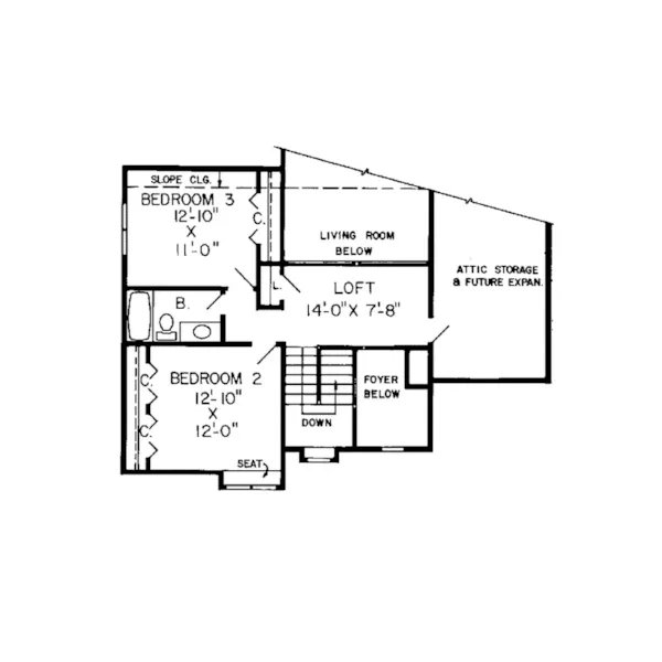 Traditional House Plan Second Floor - Biloxi Traditional Home 038D-0010 - Search House Plans and More