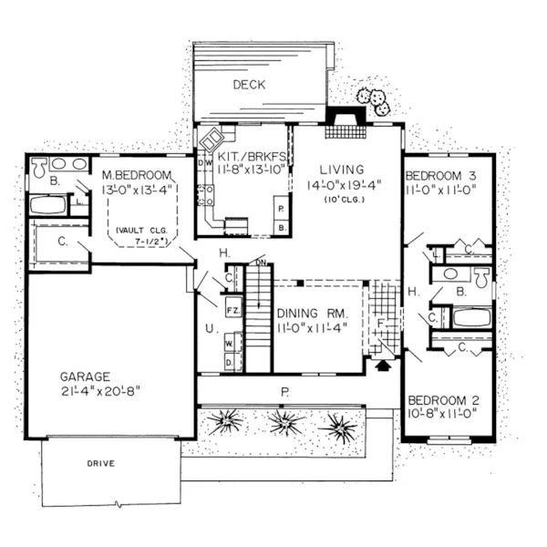 Country House Plan First Floor - Doxies Creek Ranch Home 038D-0012 - Search House Plans and More