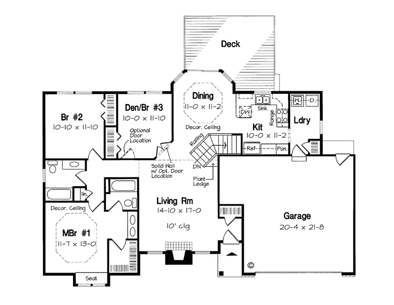 Traditional House Plan First Floor - Orville Ranch Home 038D-0014 - Shop House Plans and More