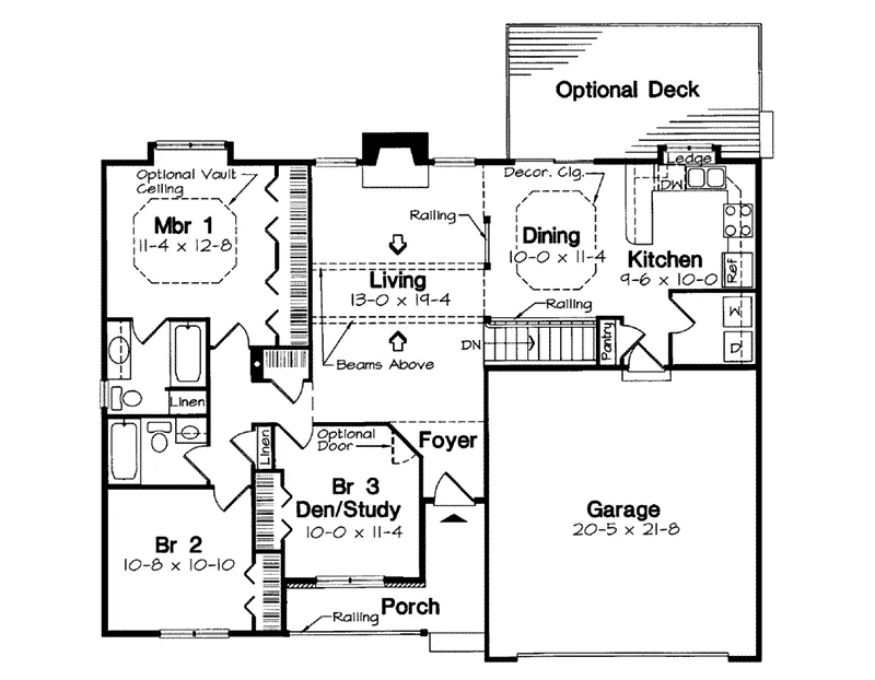 Traditional House Plan First Floor - Orletto Way Craftsman Home 038D-0015 - Shop House Plans and More