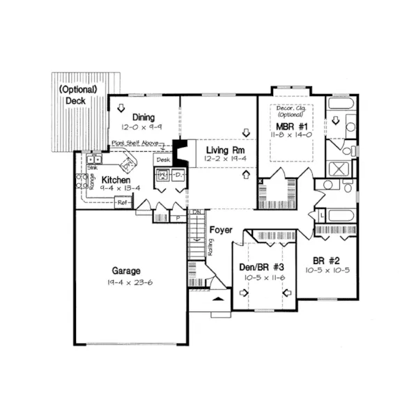 Ranch House Plan First Floor - Ardmore Place Ranch Home 038D-0016 - Search House Plans and More