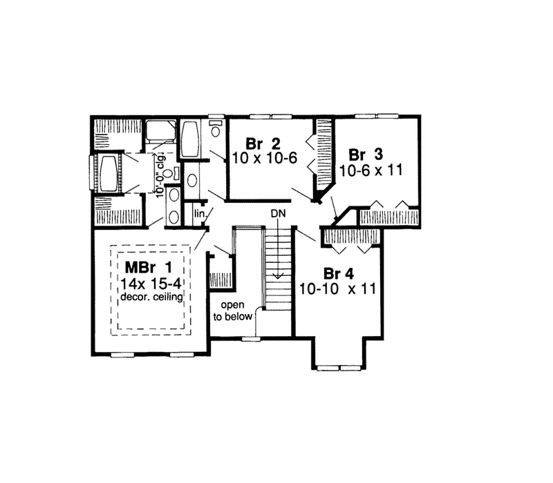 Traditional House Plan Second Floor - Moselle Country Home 038D-0017 - Shop House Plans and More