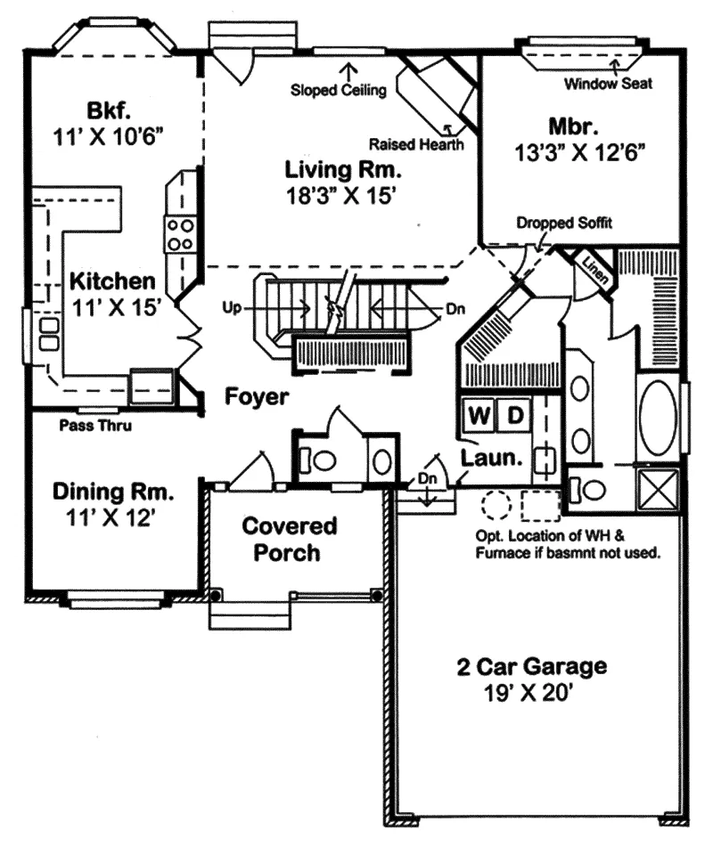 Southern House Plan First Floor - Connor Traditional Home 038D-0019 - Search House Plans and More