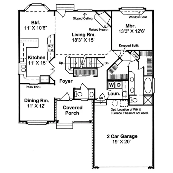 Southern House Plan First Floor - Connor Traditional Home 038D-0019 - Search House Plans and More