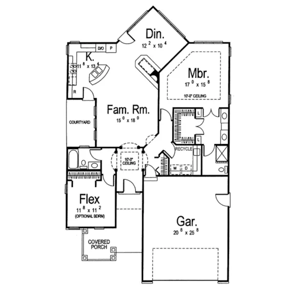 Traditional House Plan First Floor - Angelica Prairie Style Home 038D-0020 - Search House Plans and More