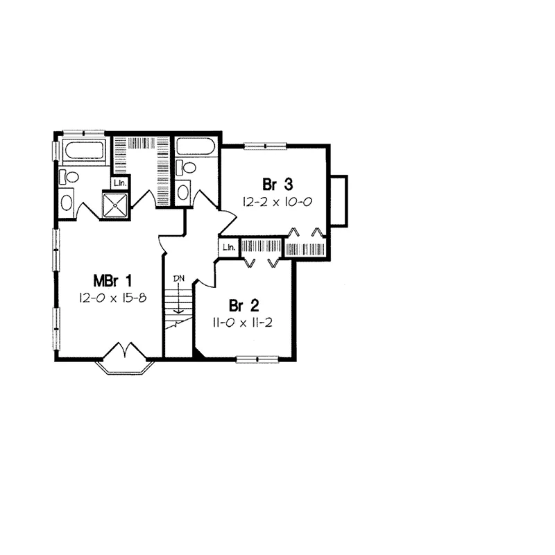 Traditional House Plan Second Floor - Angelica Prairie Style Home 038D-0020 - Search House Plans and More