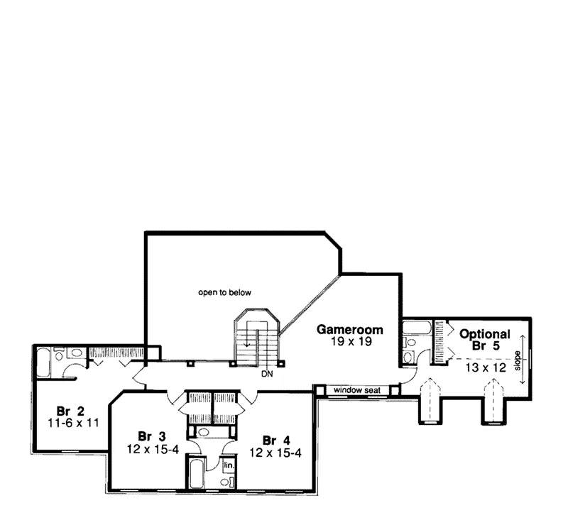 Early American House Plan Second Floor - Barrett Cliff Georgian Home 038D-0021 - Search House Plans and More